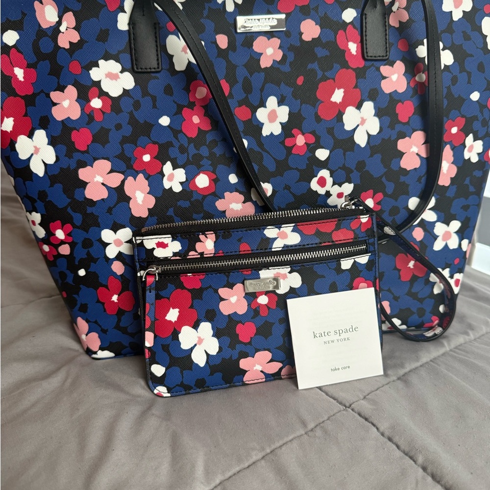 Kate Spade Multicolor Floral Tote and Wallet